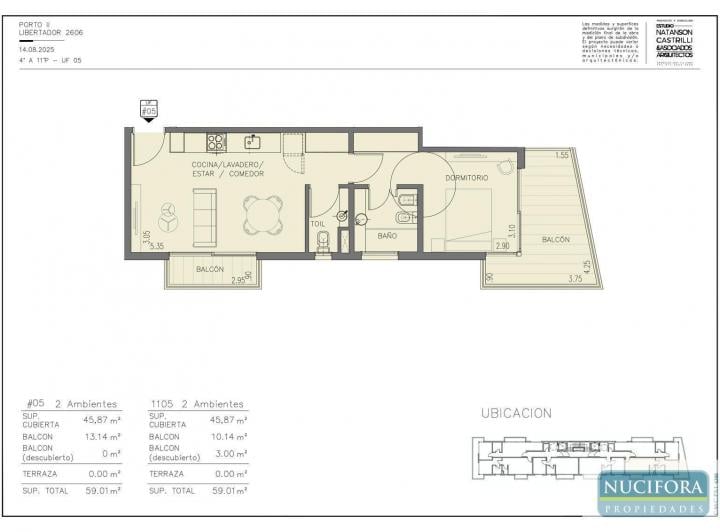 Departamento · 45m² · 2 Ambientes · 1 Cochera