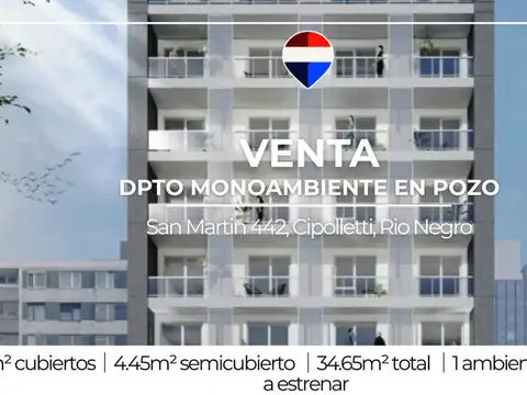 Venta monoambiente en pozo, edificio sm 442, cipo