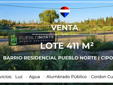 Venta lote b° resid. pueblo norte -  cipolletti