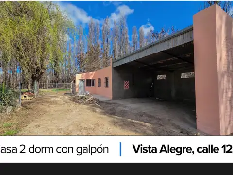 Casa 2 dormitorios con galpon en alquiler