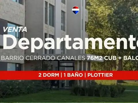 Venta departamento 2 dorm con balcón, b° canales