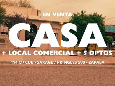Venta casa + local comercial + 5 dptos