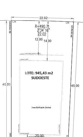 Terreno · 945m²