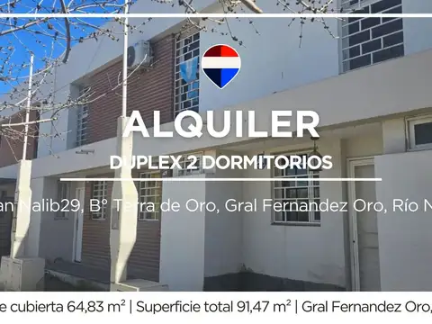 Alquiler duplex 2 dormitorios terra de oro