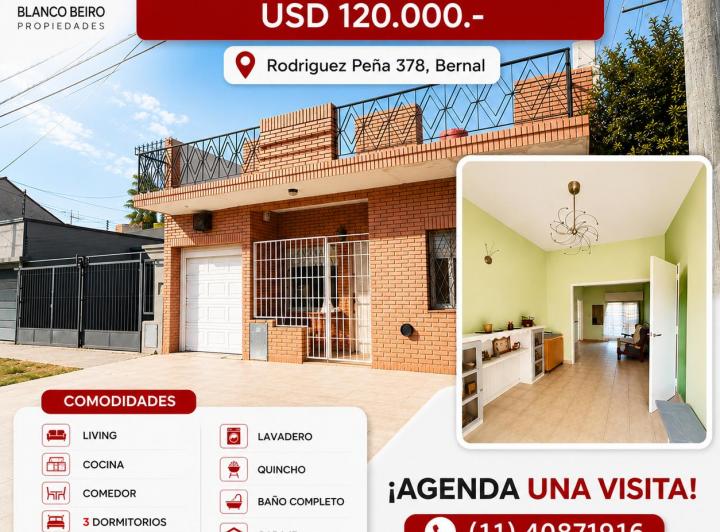 Casa · 145m² · 4 Ambientes · 1 Cochera