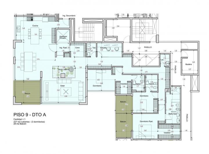 Departamento · 227m² · 5 Ambientes · 2 Cocheras