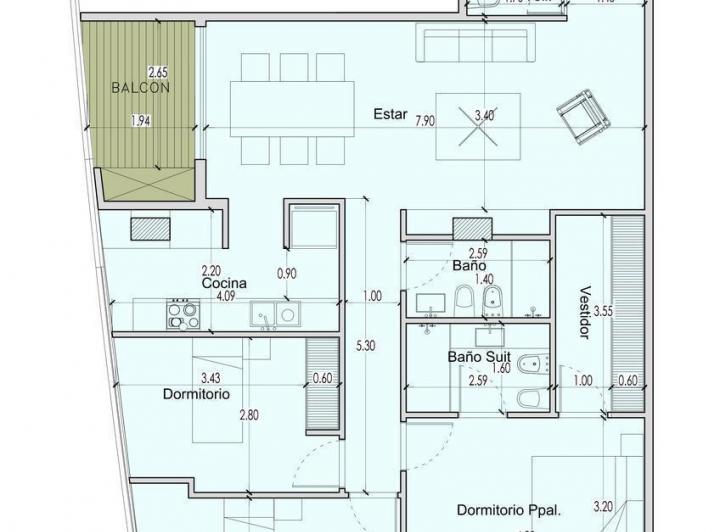 Departamento · 109m² · 4 Ambientes · 1 Cochera