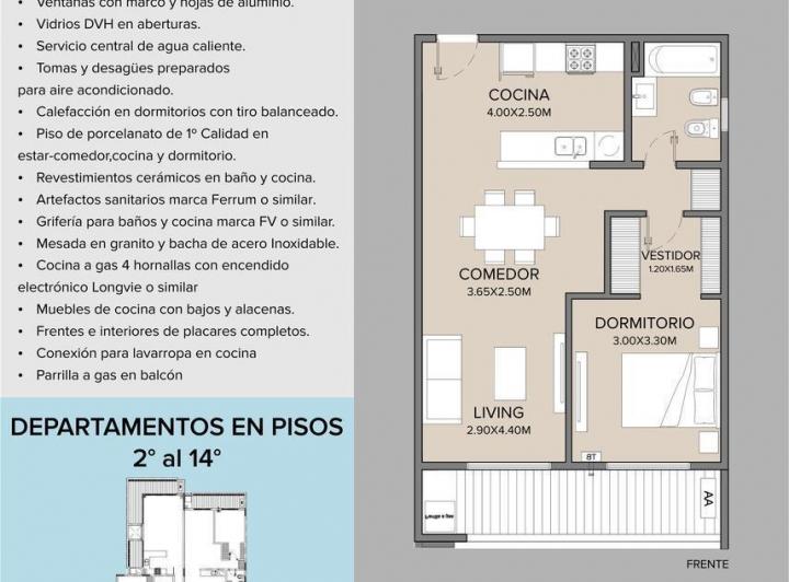 Departamento · 54m² · 2 Ambientes