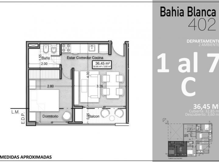 Departamento · 36m² · 2 Ambientes