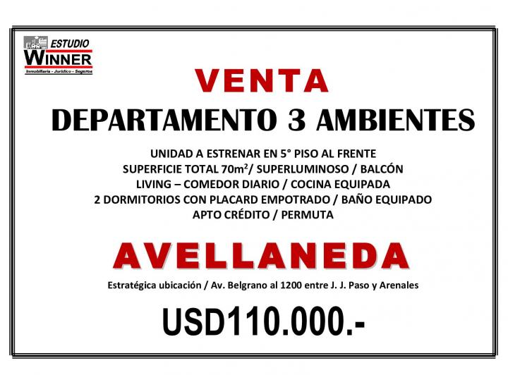 Departamento · 74m² · 3 Ambientes