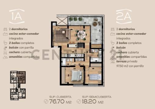 Departamento · 18m² · 3 Ambientes · 1 Cochera