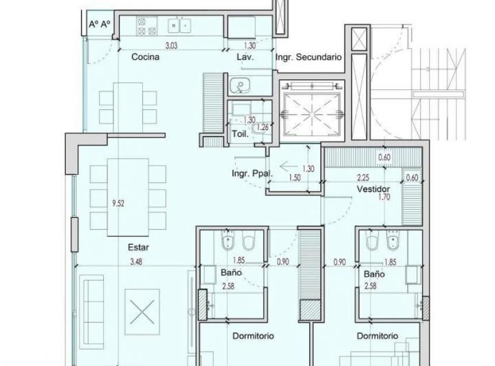 Departamento · 106m² · 3 Ambientes · 1 Cochera