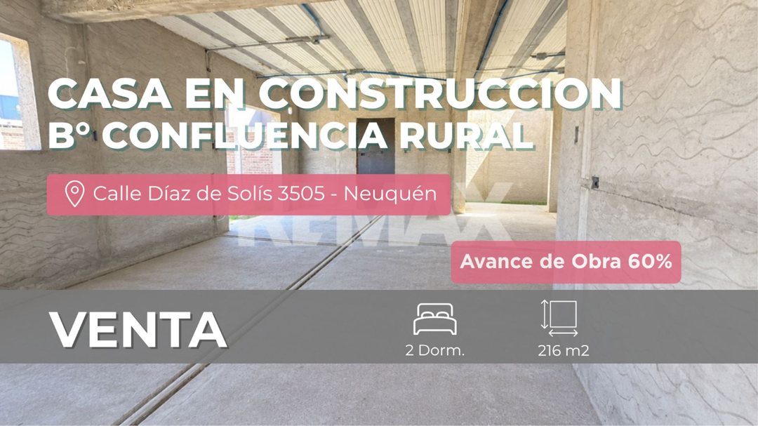 VENTA CASA 2 DORM EN CONSTRUCCIÓN CONFLUENCIA RUAL