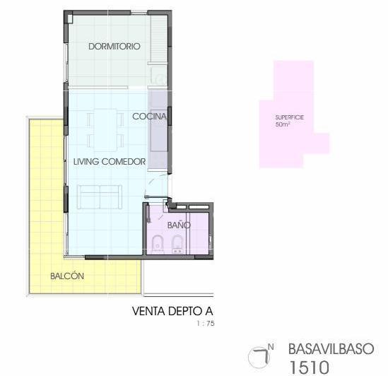 Departamento · 50m² · 2 Ambientes