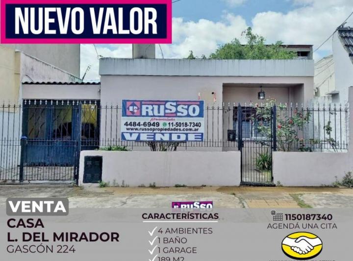 Casa · 68m² · 4 Ambientes · 1 Cochera