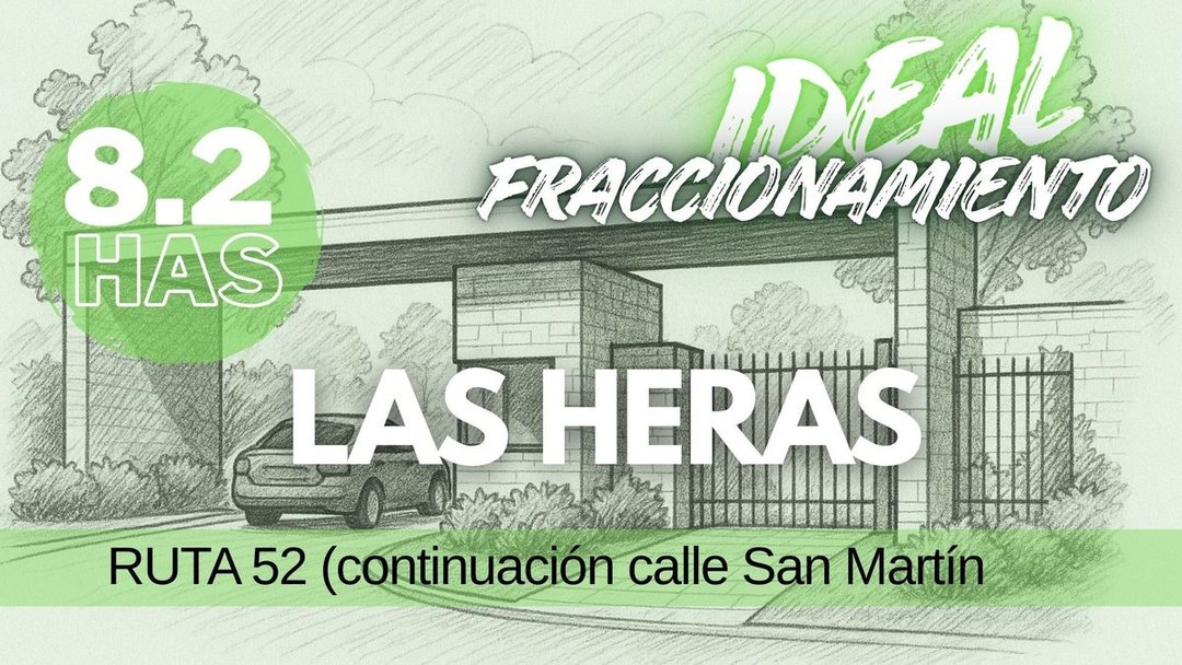 8 HECTÁREAS SOBRE CALLE SAN MARTIN EN LAS HERAS