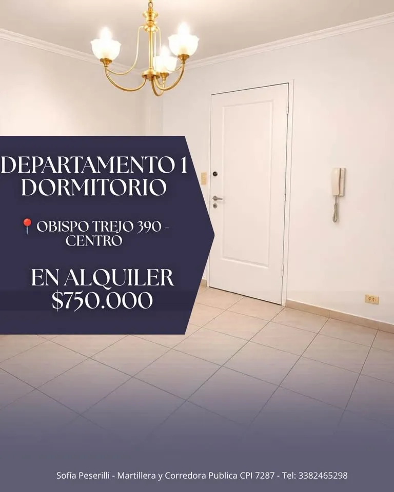 DEPARTAMENTO 1 DORMITORIO EN ALQUILER - CENTRO