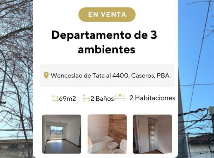 Departamento · 63m² · 3 Ambientes