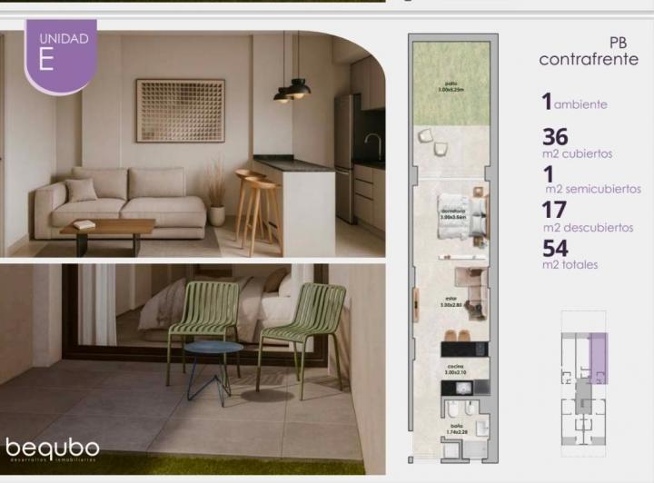 Departamento · 36m² · 1 Ambiente