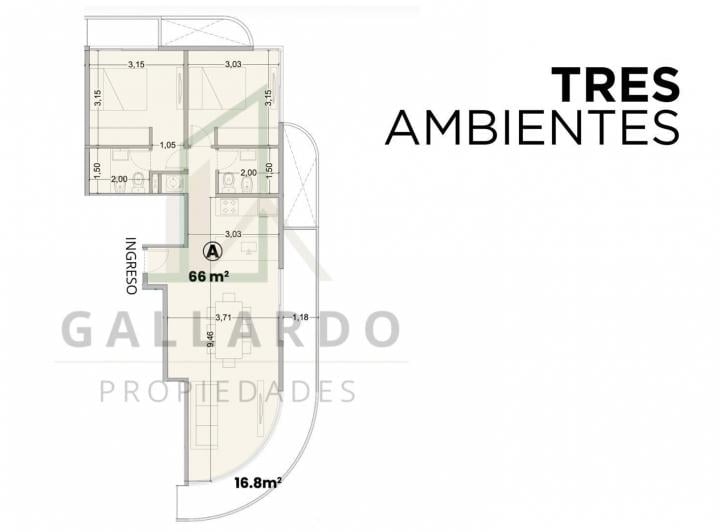 Departamento · 66m² · 3 Ambientes