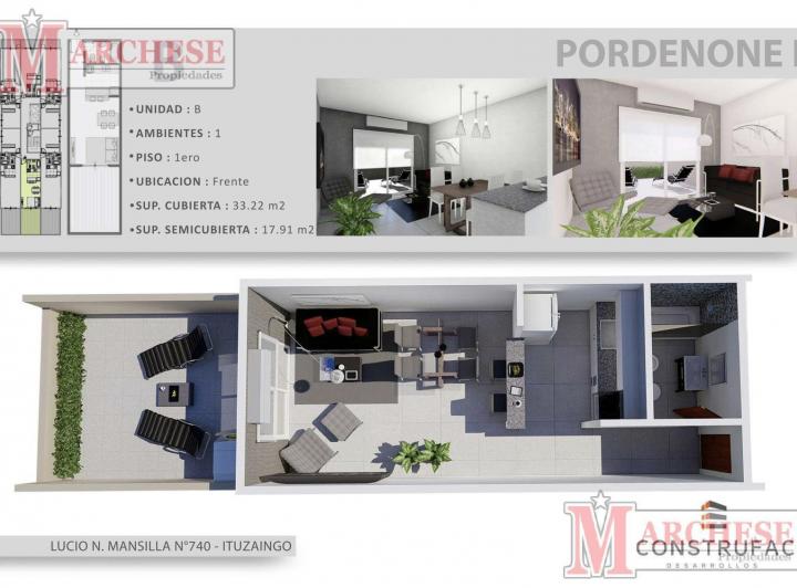 Departamento · 33m² · 1 Ambiente