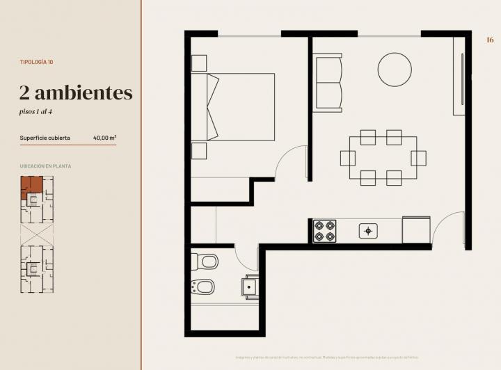 Departamento · 38m² · 2 Ambientes
