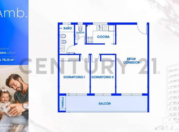 Departamento · 104m² · 3 Ambientes