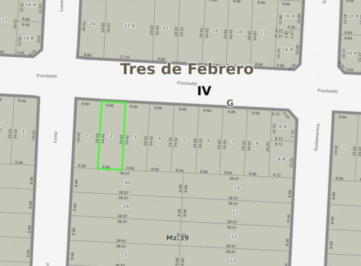 Terreno · 208m²