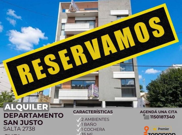Departamento · 35m² · 2 Ambientes · 1 Cochera