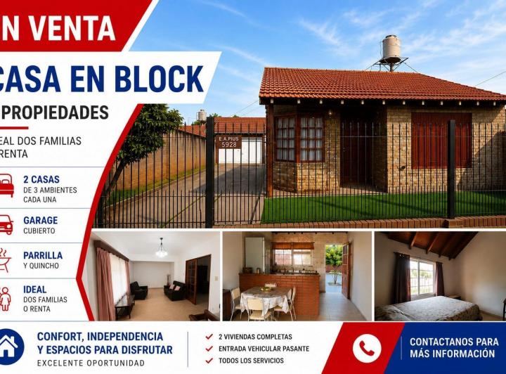 Casa · 175m² · 6 Ambientes · 1 Cochera