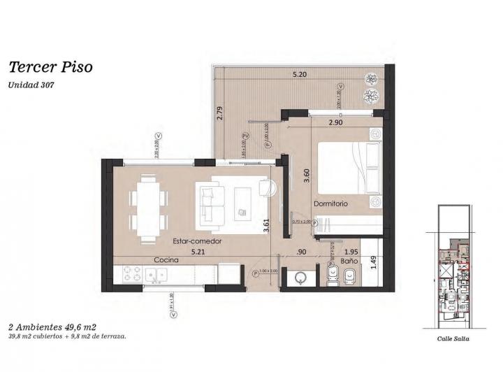 Departamento · 39m² · 2 Ambientes