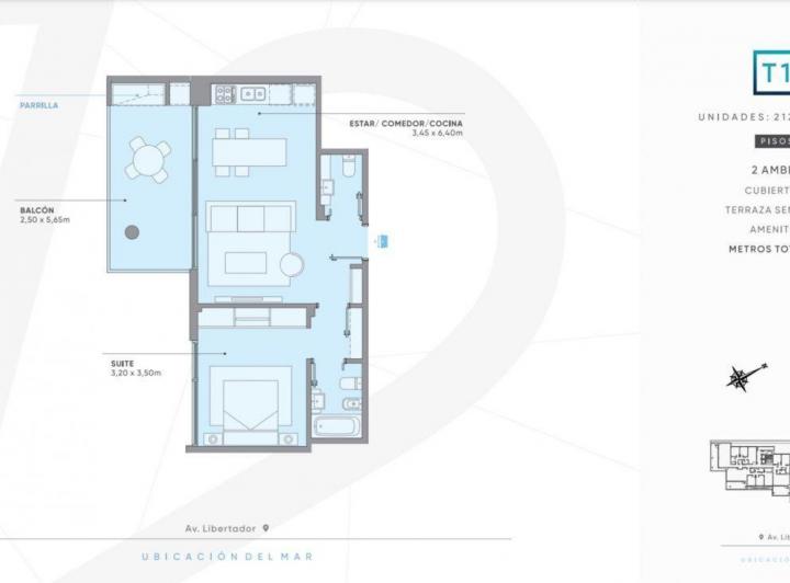 Departamento · 53m² · 1 Ambiente · 1 Cochera