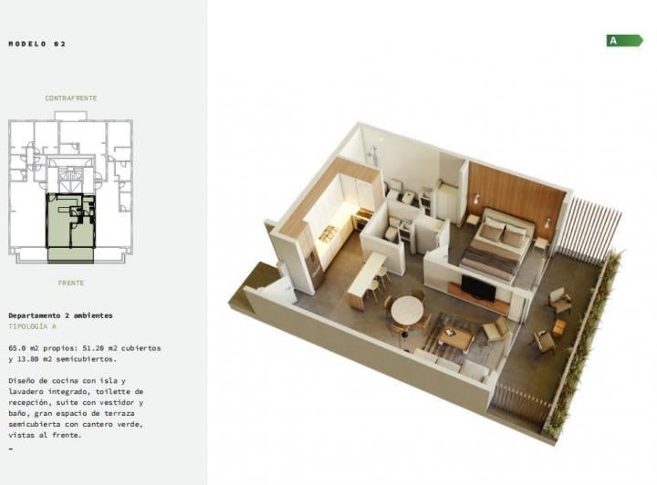 Departamento · 54m² · 2 Ambientes