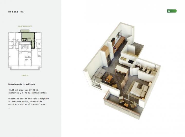 Departamento · 39m² · 1 Ambiente