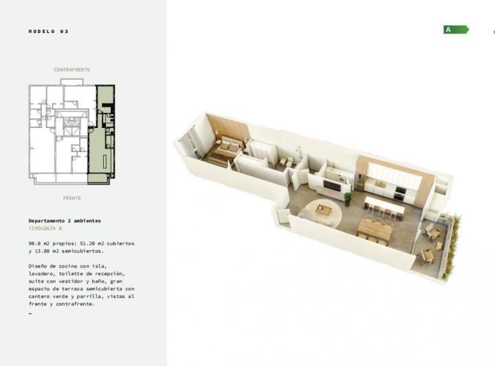 Departamento · 80m² · 2 Ambientes