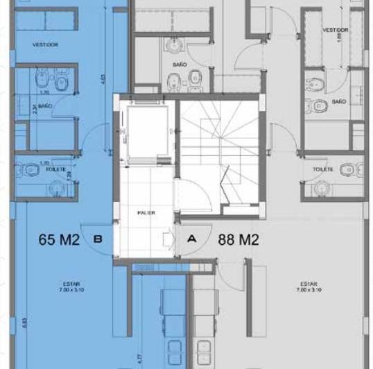 Departamento · 60m² · 2 Ambientes · 1 Cochera