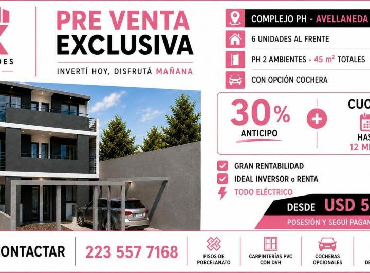 PH · 45m² · 2 Ambientes · 1 Cochera