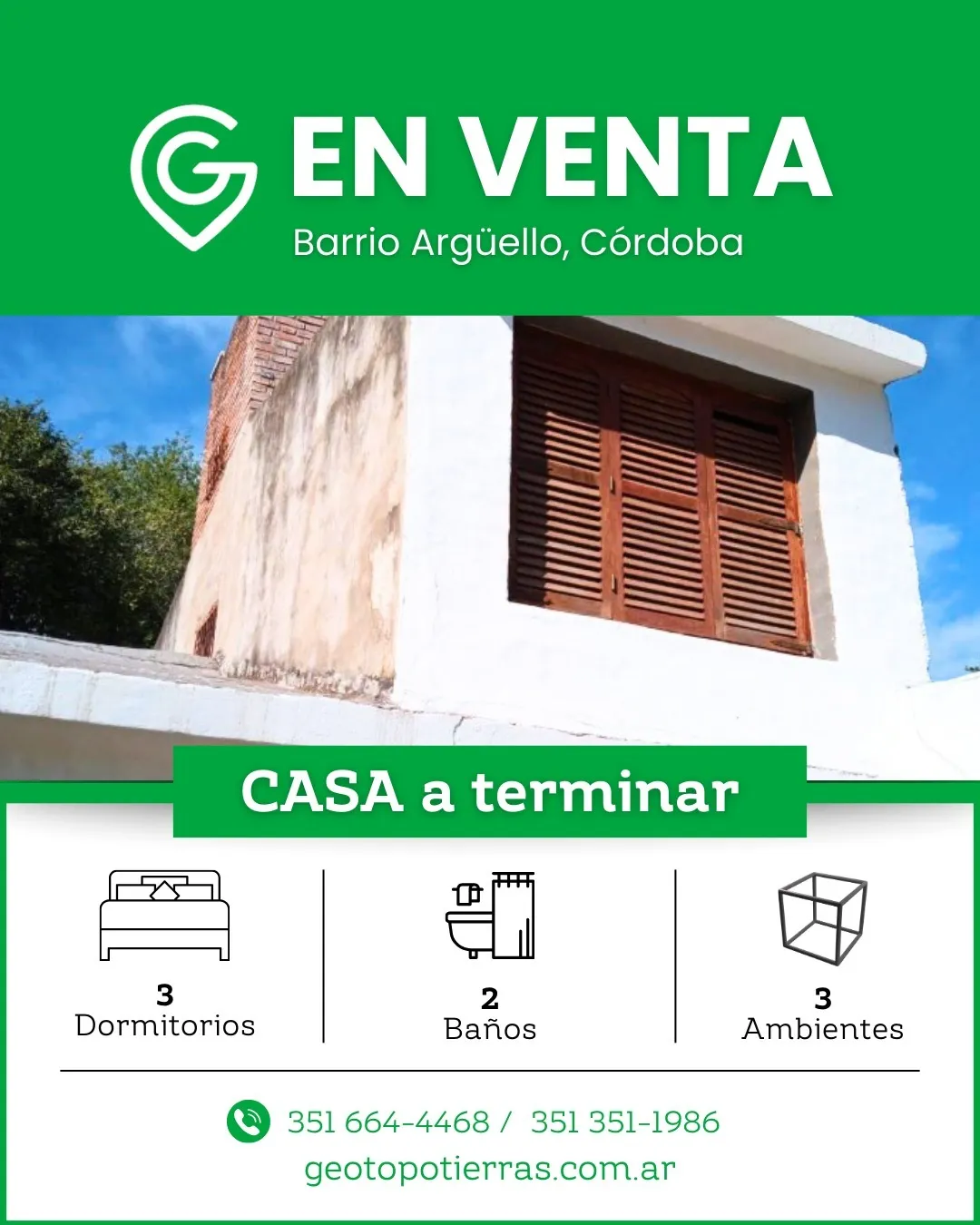 ARGUELLO cerca del PASEO RIVERA - CASA A TERMINAR