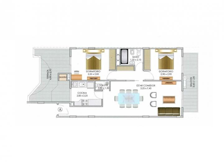 Departamento · 72m² · 3 Ambientes