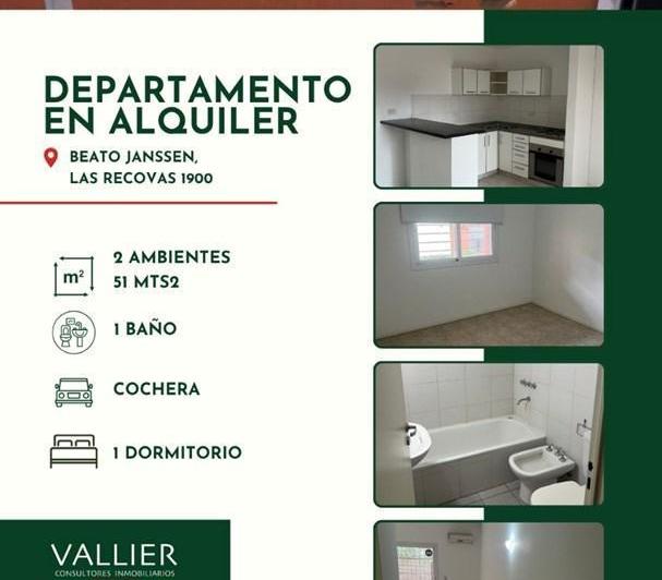 Departamento · 51m² · 2 Ambientes · 1 Cochera