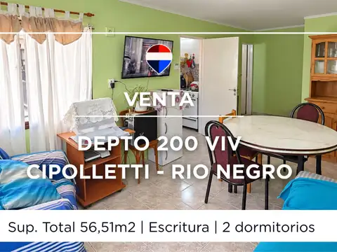 Venta dpto 200 viv cipolletti