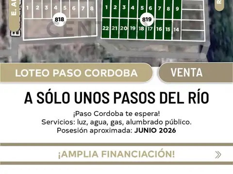 Pre-venta terrenos en paso cordoba general roca