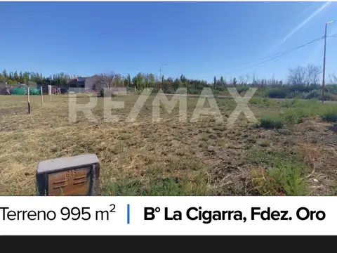 Terreno en venta - b° la cigarra - f. oro