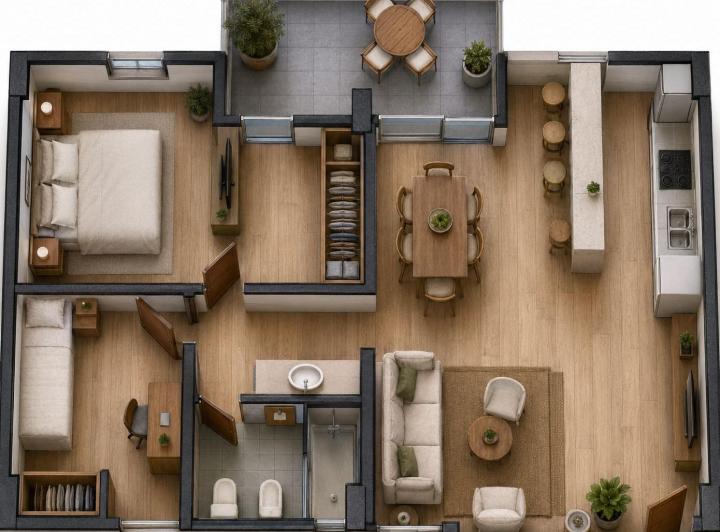 Departamento · 74m² · 3 Ambientes