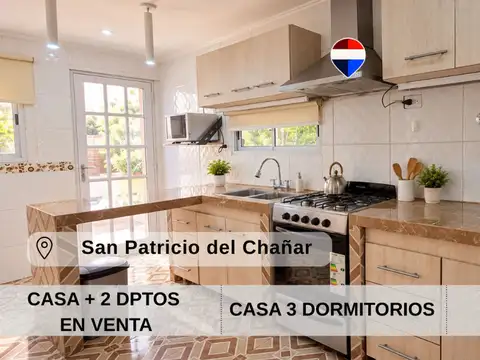 En venta casa 3 dorm + 2 dptos - el chañar
