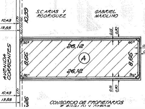 Terreno en venta para construcción calle corrientes pb + 10 niveles