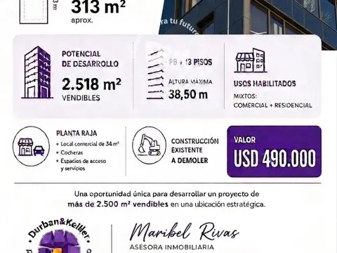 Terreno / lote en venta de 313m2 ubicado en nuestra señora de lourdes