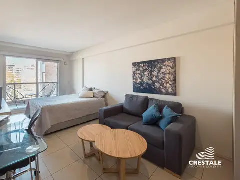 Venta / permuta - monoambiente con balcón al frente - lourdes, rosario.