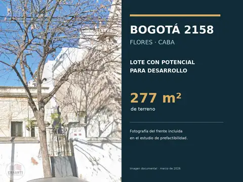 Lote usam en flores norte 1.669 m2 construibles