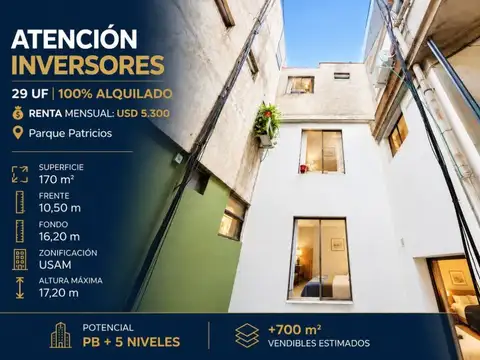 Edificio en block con renta activa - 29 unidades - 100% alquilado - parque patricios